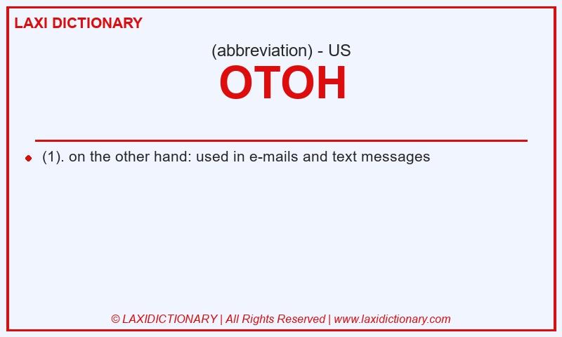 Definition OTOH in American English