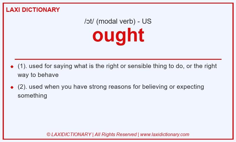 Definition ought in American English