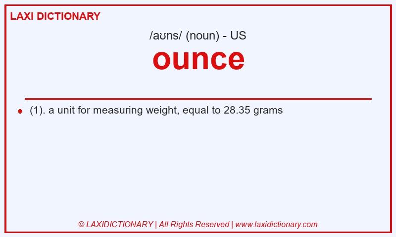 Definition ounce in American English