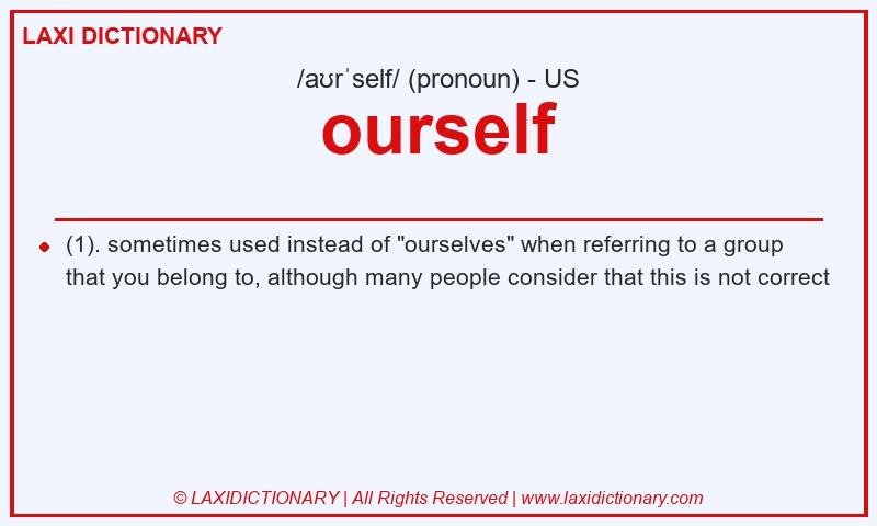 Definition ourself in American English
