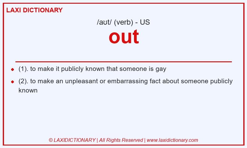 Definition out in American English