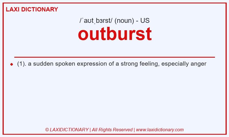 Definition outburst in American English