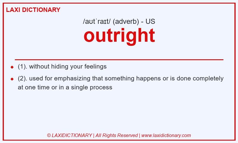 Definition outright in American English
