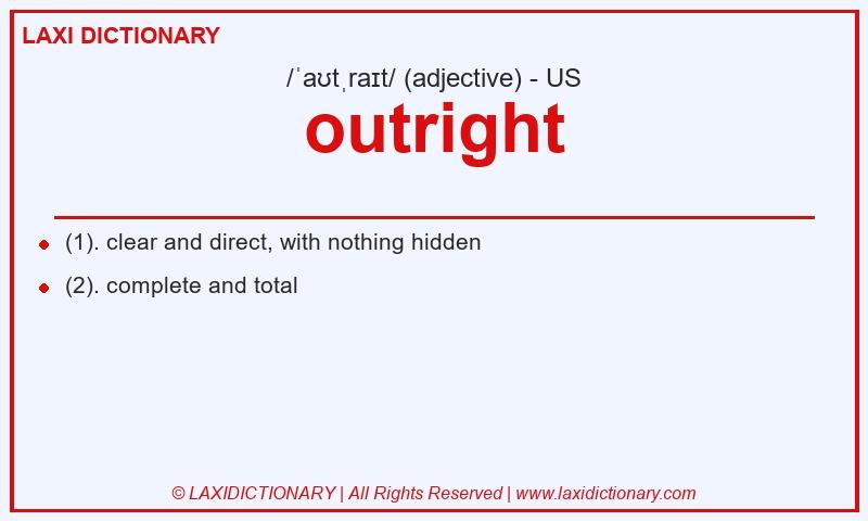Definition outright in American English