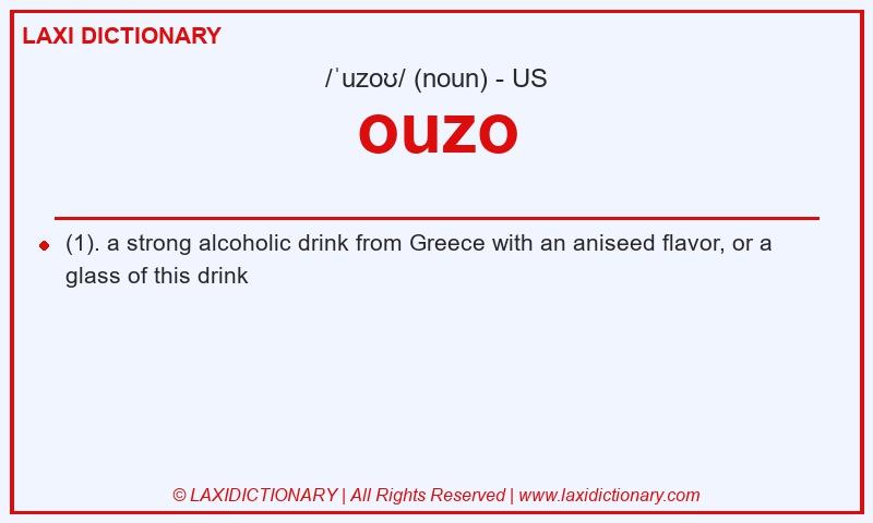 Definition ouzo in American English