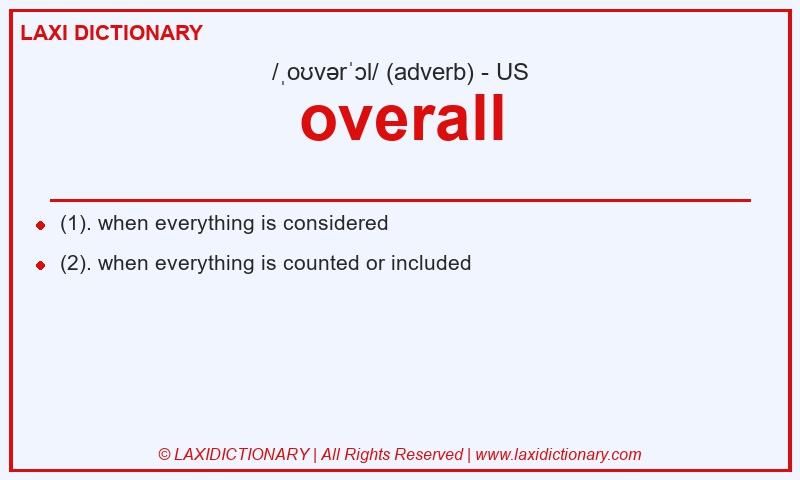 Definition overall in American English