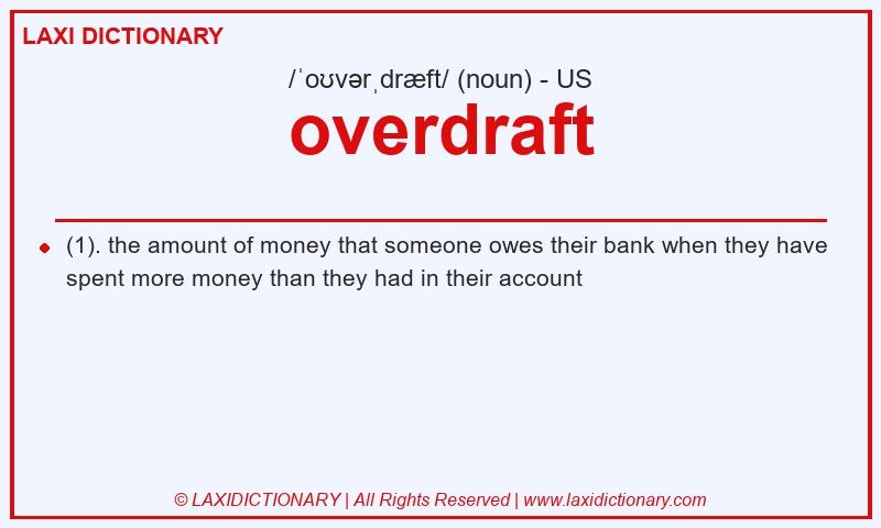 Definition overdraft in American English