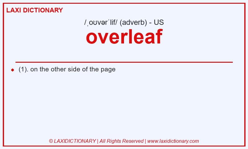 Definition overleaf in American English