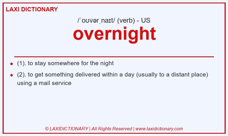 Definition overnight in American English
