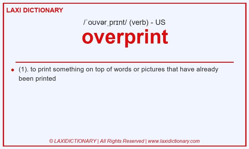 Definition overprint in American English