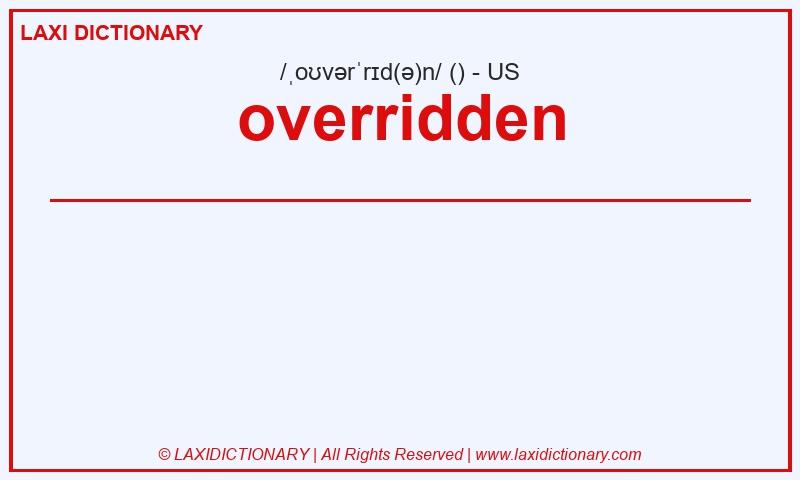 Definition overridden in American English
