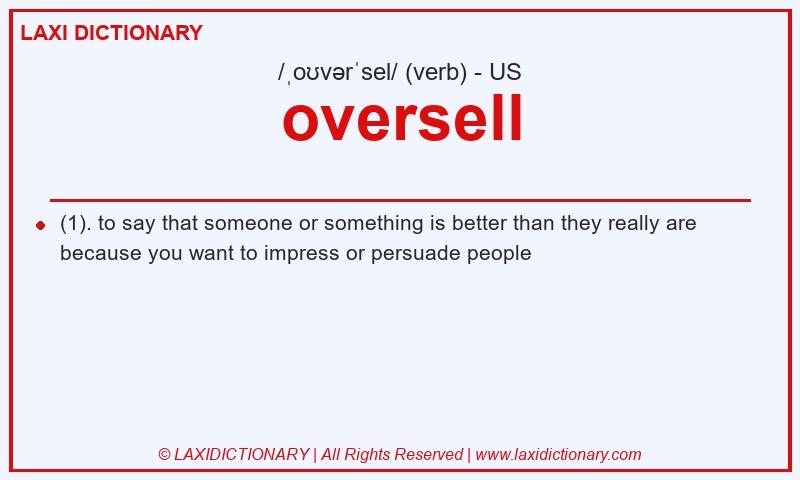 Definition oversell in American English
