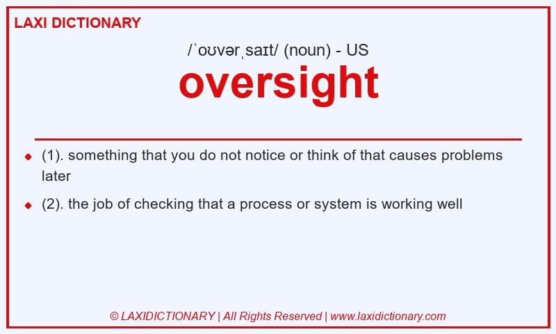 Definition oversight in American English