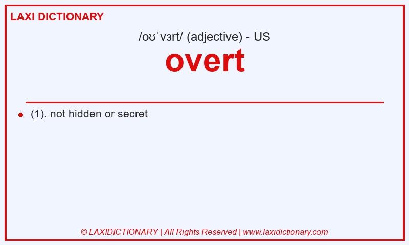 Definition overt in American English