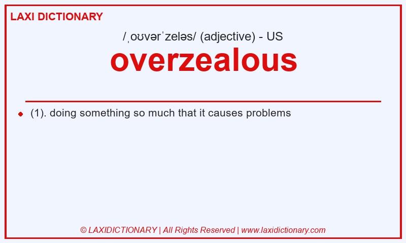 Definition overzealous in American English