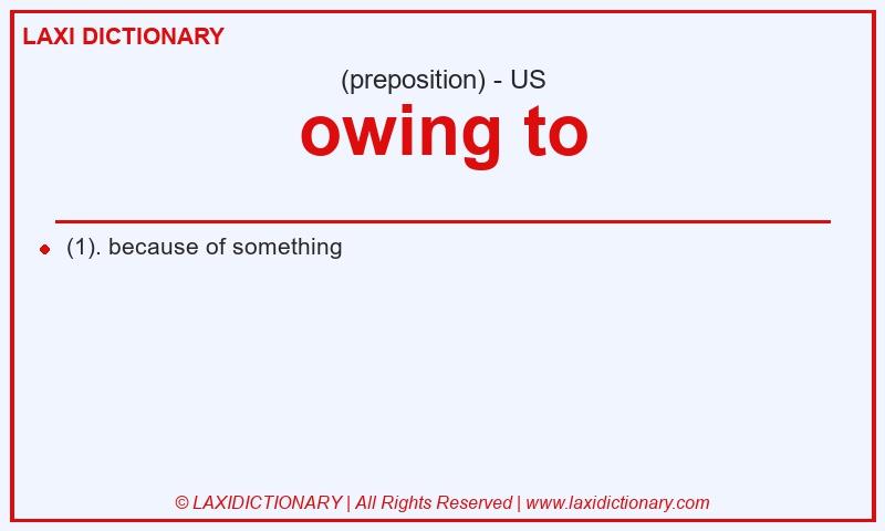 Definition owing to in American English