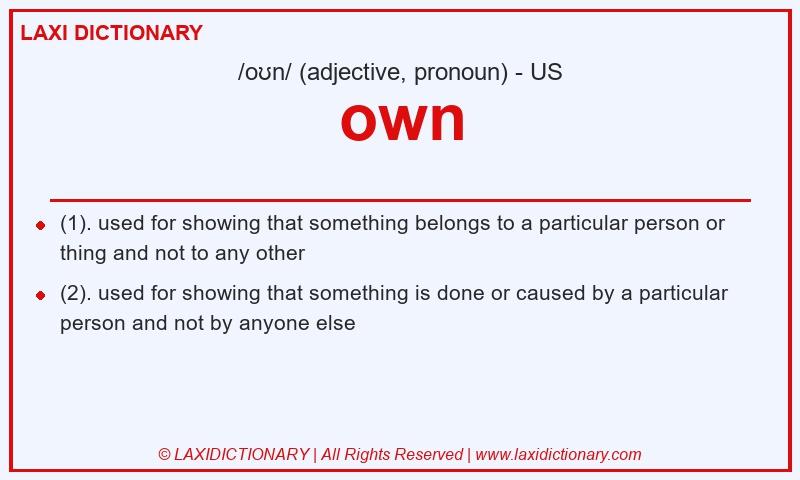 Definition own in American English