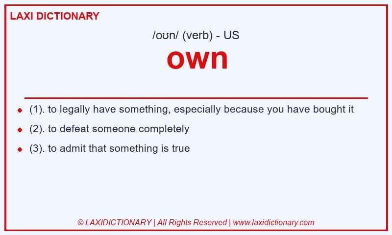 Definition own in American English