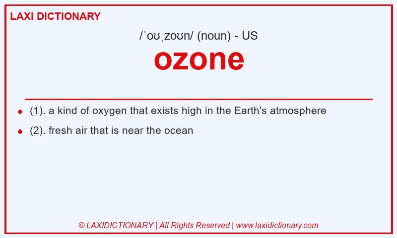 Definition ozone in American English