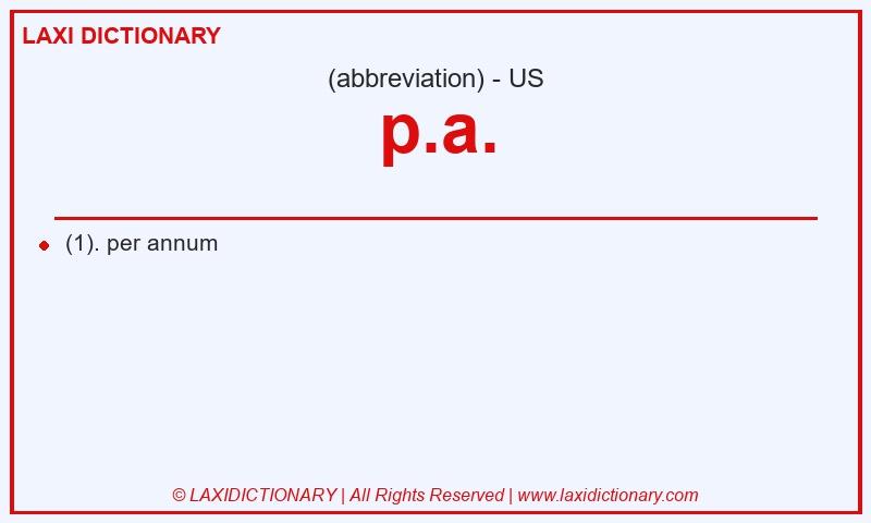 Definition p.a. in American English