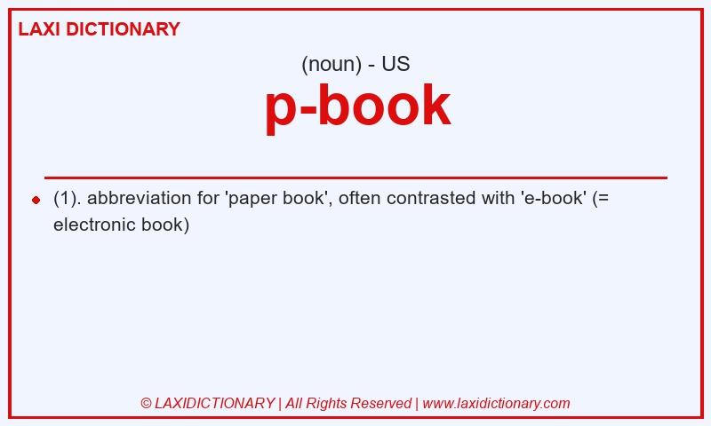 Definition p-book in American English