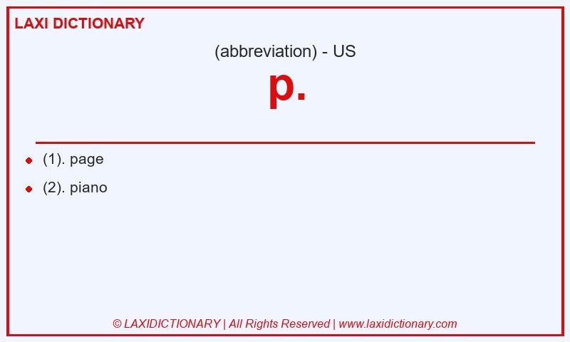 Definition p. in American English