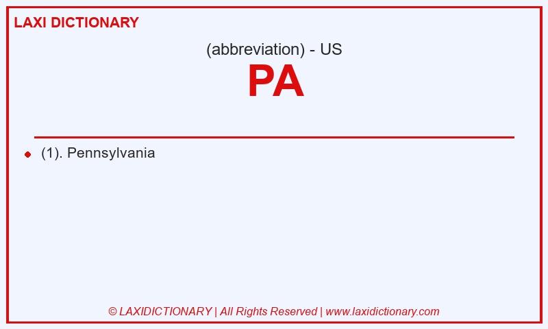 Definition PA in American English