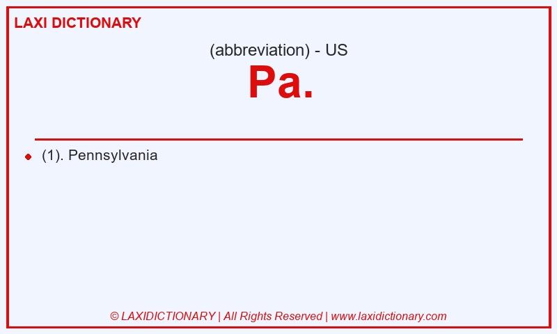 Definition Pa. in American English