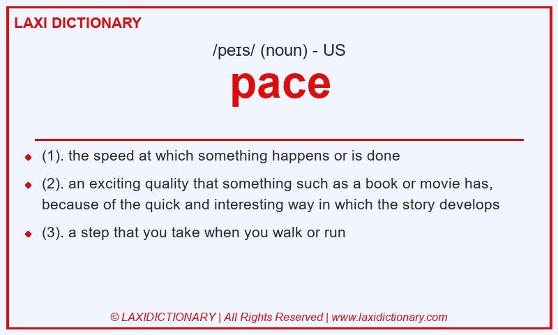 Definition pace in American English