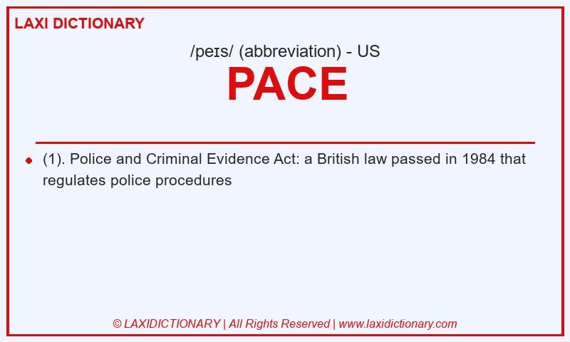 Definition PACE in American English
