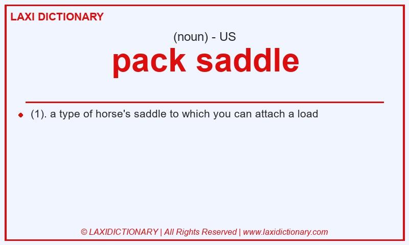 Definition pack saddle in American English