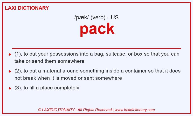 Definition pack in American English