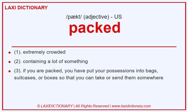 Definition packed in American English