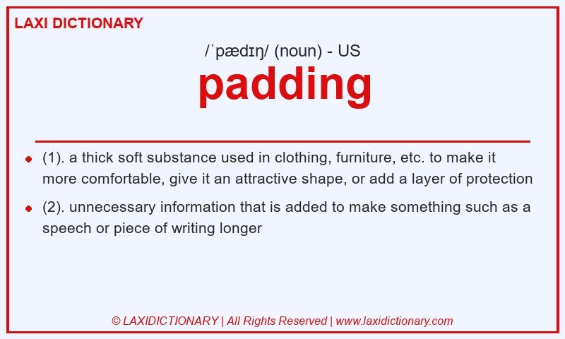 Definition padding in American English
