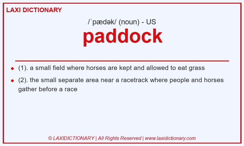 Definition paddock in American English