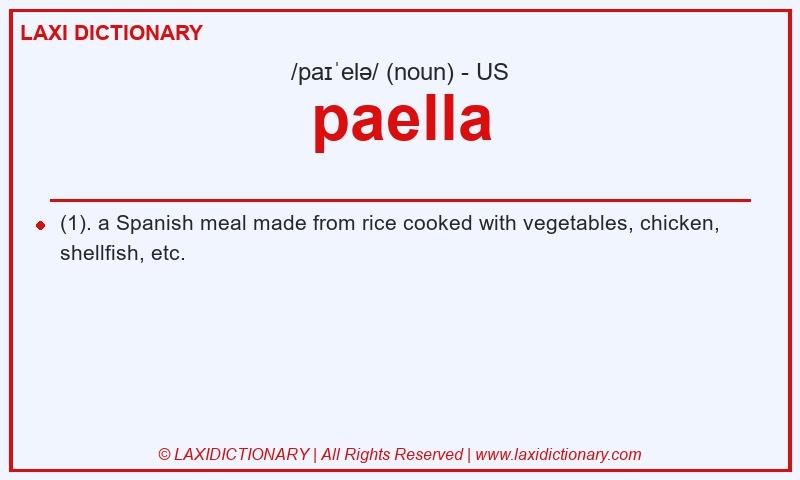 Definition paella in American English