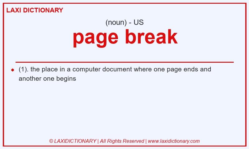 Definition page break in American English