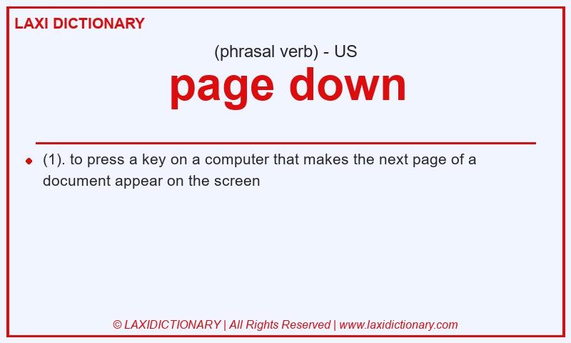 Definition page down in American English