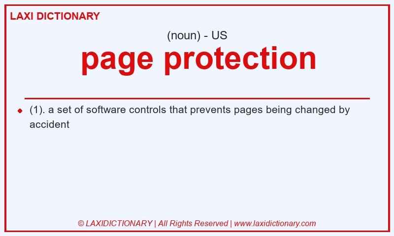 Definition page protection in American English