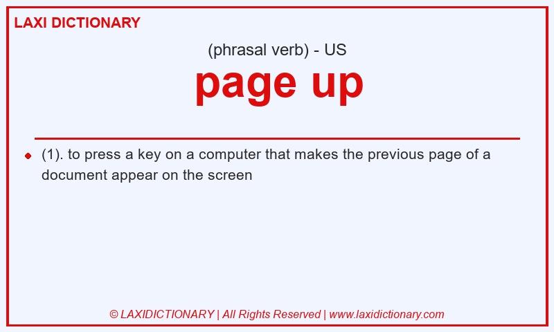 Definition page up in American English