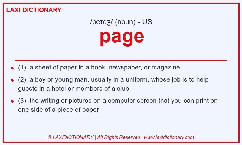 Definition page in American English