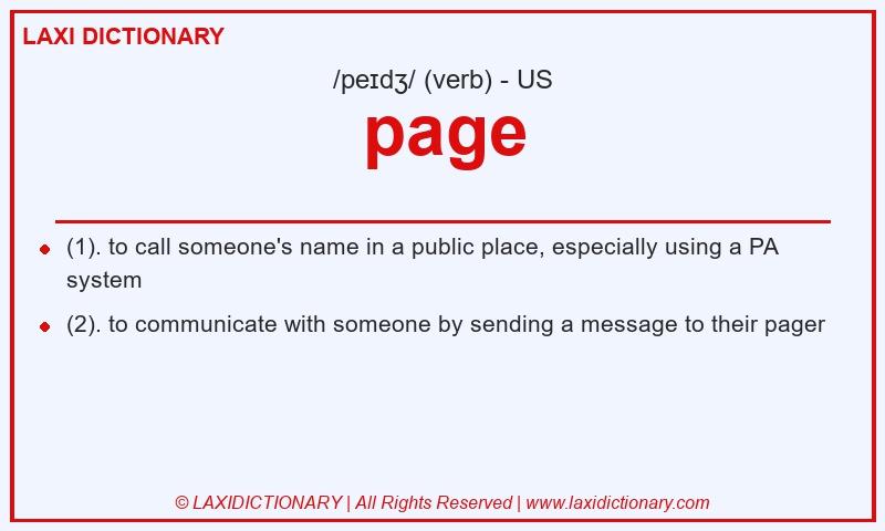 Definition page in American English
