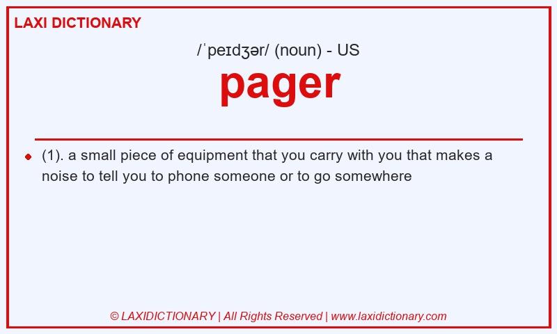 Definition pager in American English