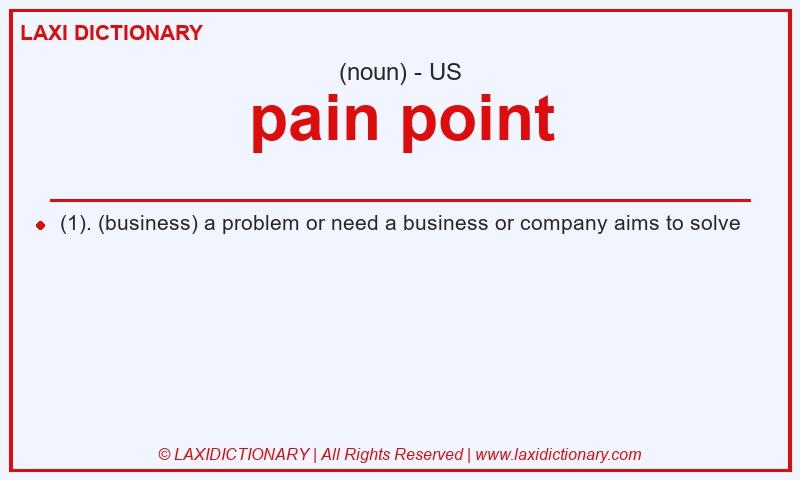 Definition pain point in American English