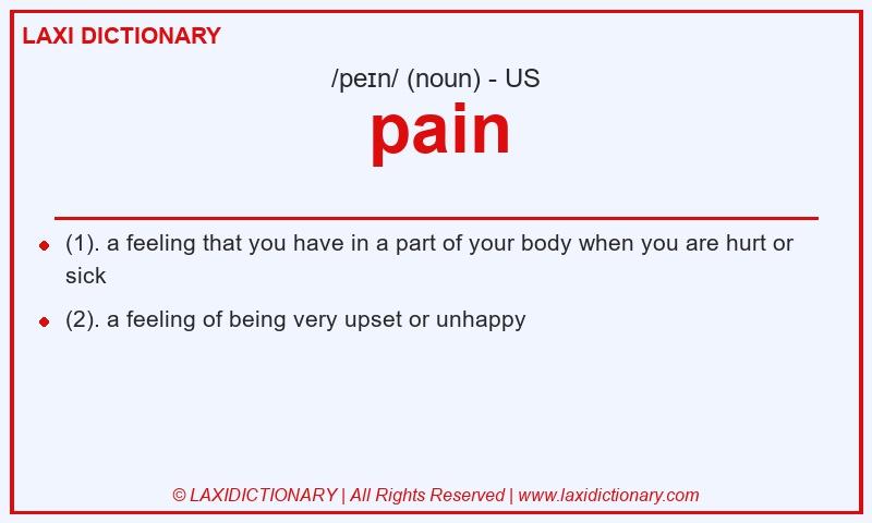 Definition pain in American English