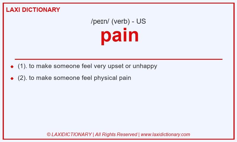 Definition pain in American English