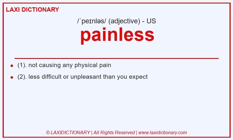 Definition painless in American English