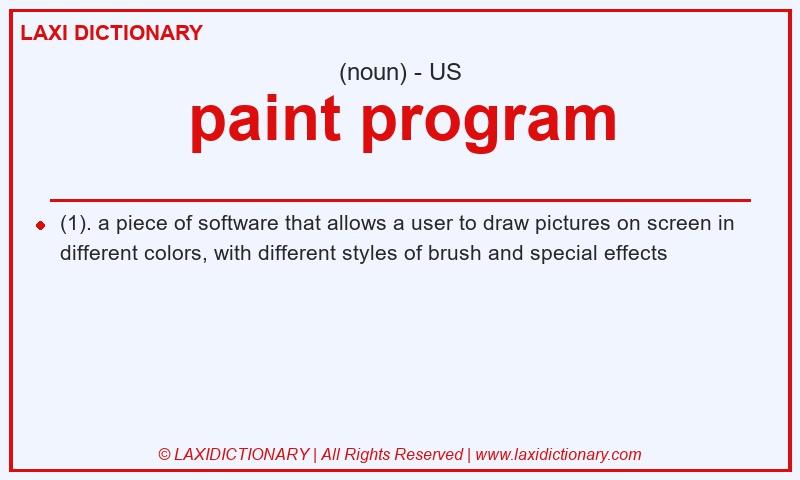 Definition paint program in American English