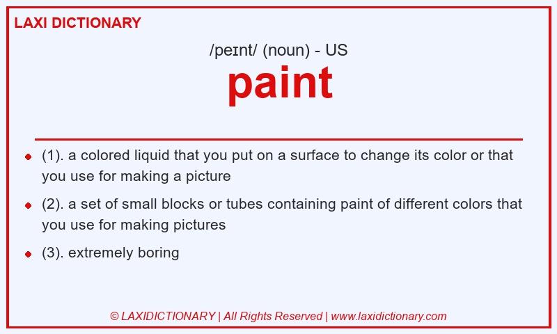 Definition paint in American English