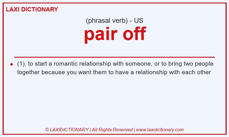 Definition pair off in American English